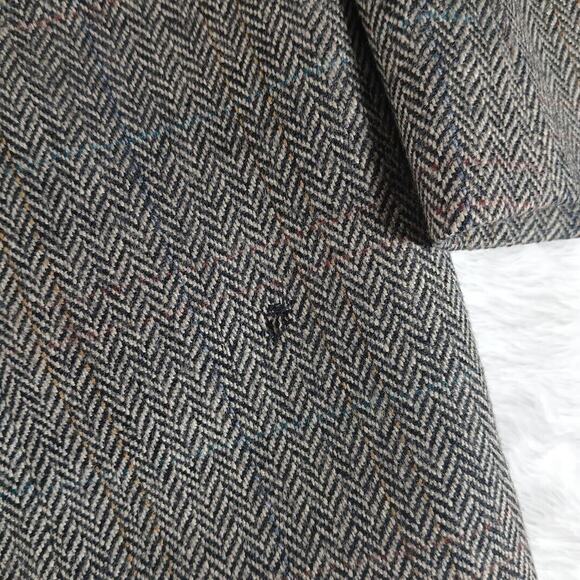 Izod Pure Wool Woolmark Sport Coat Herringbone Mens 48R Formal Semi-Formal - Picture 7 of 7